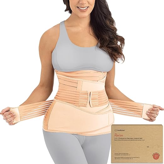 3 in 1 Postpartum Belly Support Recovery Wrap – Postpartum Belly Band, After Birth Brace, Slimming Girdles, Body Shaper Waist Shapewear,Post Surgery Pregnancy Belly Support Band (Classic Ivory,2XL)