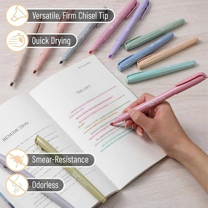 Mr. Pen- Highlighters, 12 Pack, Earthy Colors, Chisel Tip, Quick-Dry | Smear-Resistant, Odorless Highlighters for School, Office & Journaling