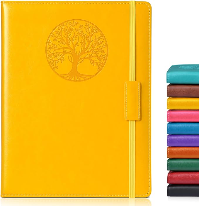 Lined Journal Notebook for Women Men,256 Pages B5 Large Hardcover Leather Journals for Writing,Travel,Business,Work & School,College Ruled Notebooks for Note Taking,Diary Notepad 7.8"×10.2"