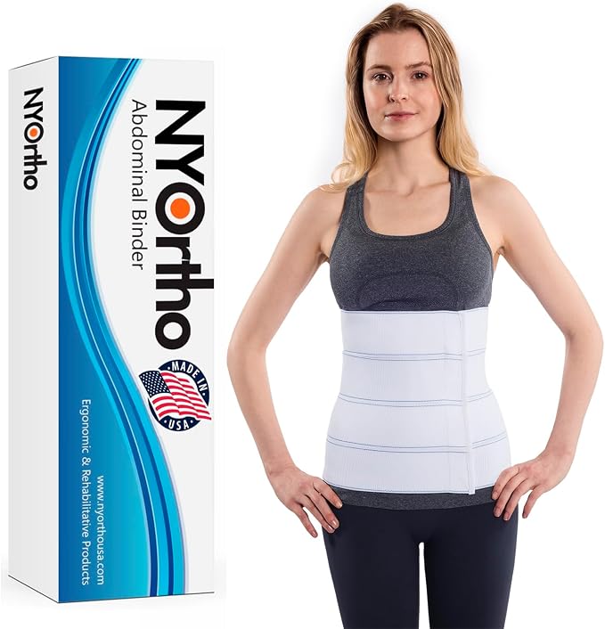 NYOrtho Abdominal Binder Lower Waist Support Belt - Compression Wrap for Men and Women MADE IN USA