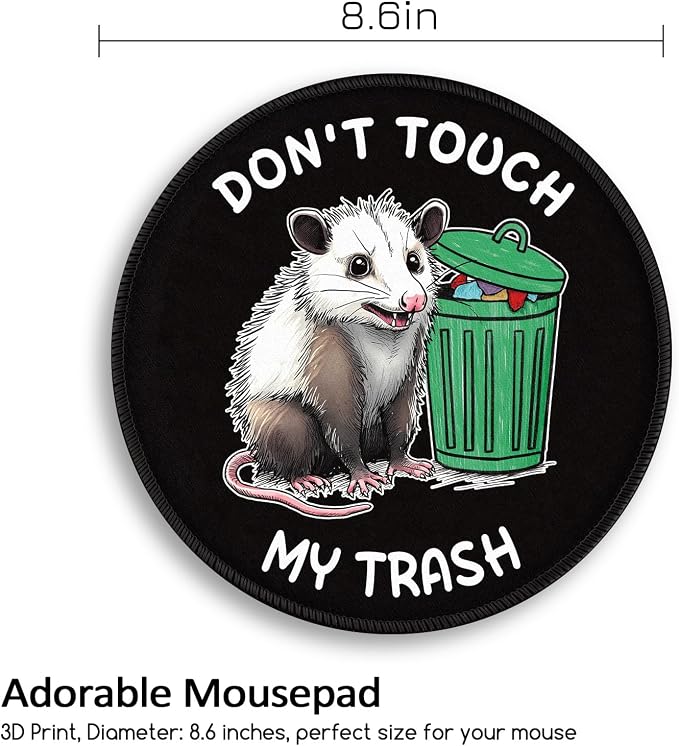 Funny Work Mouse Pad, Small Round Mousepad for Desk, Laptop | Mini Travel Wireless Mice Pad for Computer, Office Accessories, Coworker Gifts, 8.6 x 8.6 inch