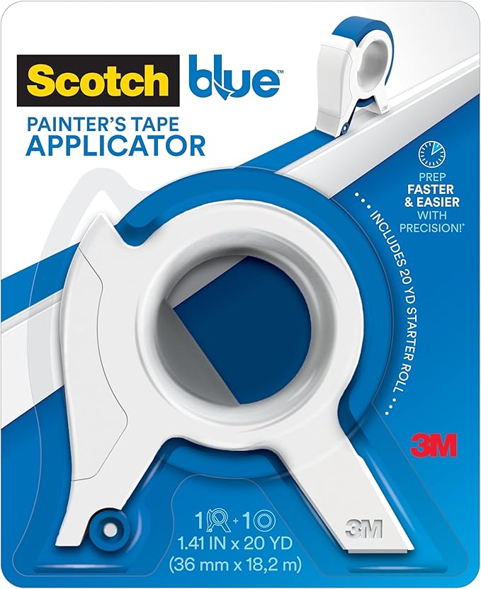 Scotch Blue Painters Applicator,Applies Painter's Tape in Continuous Strip,Paint-Tape Applicator for Trim,Windows and Door Frames,1.41 Inches x 20 Yards,1 Starter Roll,(Pack of 6)