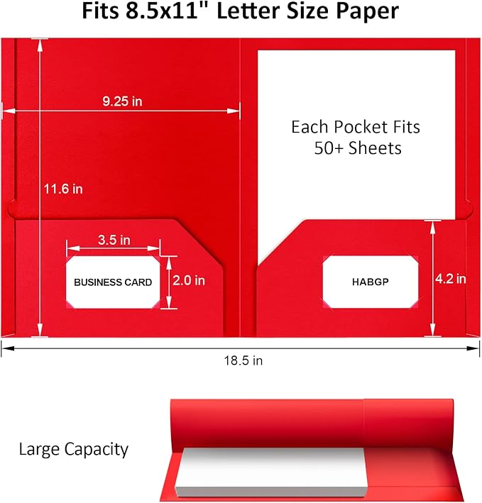 6 Paper Folders with Pockets, Multi Colors Pocket Folders, 6 File Folders | Heavy Duty, with Business Card Holder, for Documents Office Organizer Folder Letter Size School Supplies