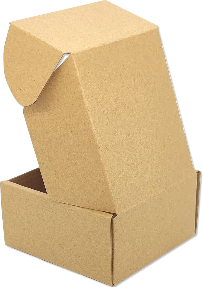 4x4x2 Shipping Boxes Brown Mailer Corrugated Cardboard Box Set of 100 | for Packaging, Literature, Packing, Mailing, Storage, Small Business, Moving, Gift, Supplies, Quick Fold, Tab Locking