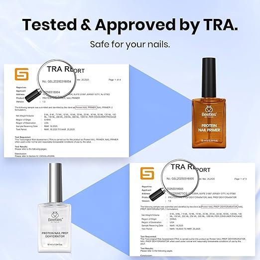 Beetles 3Pcs Gel Nail Glue Nail Dehydrator and Primer, Hema-Free & Acid Free Bond Protein Prep Kit for Nail Tips & Extensions, TPO Free, Long-Lasting Adhesion