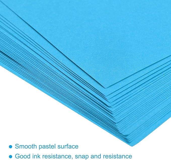 MECCANIXITY 50 Sheets Colored Copy Paper 8.3 x 11.7Inch Printer Paper 80gsm Lake Blue for Office Printing, Document Copying, Invitations, Forms, Art Projects