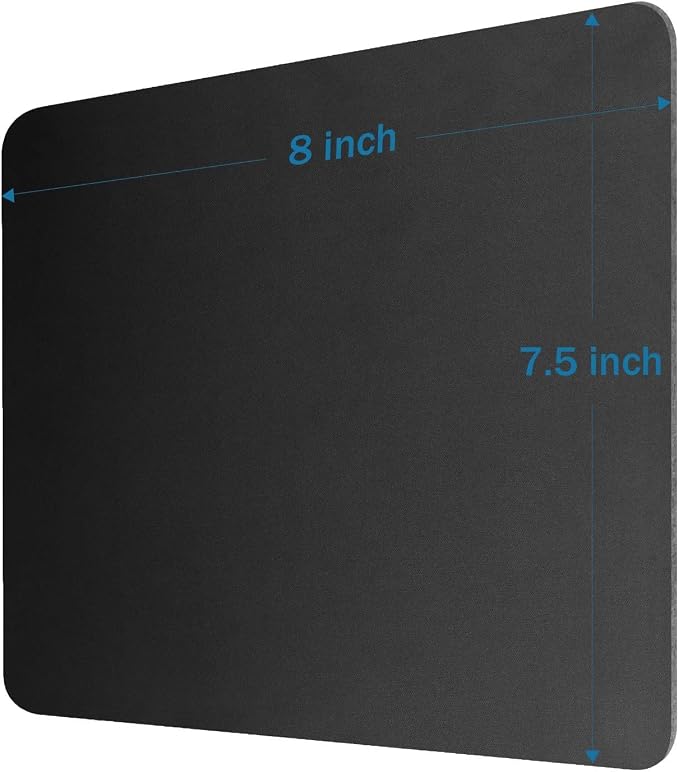 Mouse Pad 8.0×7.5×0.12 inches Premium-Textured Non-Slip Rubber Base Mouse Mat Mousepad for Office & Home, Black (2 Pack)