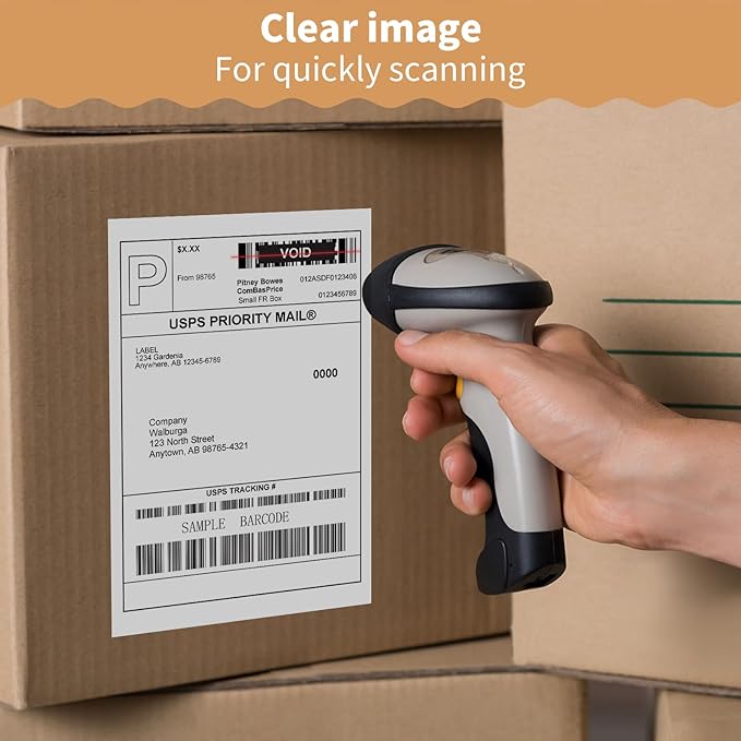 4" x 6" Direct Thermal Labels, Fanfold Shipping Package Tags, Perforated White Mailing Labels, Commercial Grade, Compatible with Rollo, MUNBYN Printers, 5000PCS