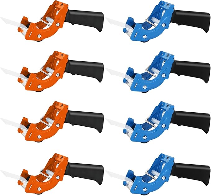 8 Pack Tape Gun for Packing Boxes, 3 inch Packaging Tape Dispenser with Quick Load for Packaging and Box Sealing Industrial Durability