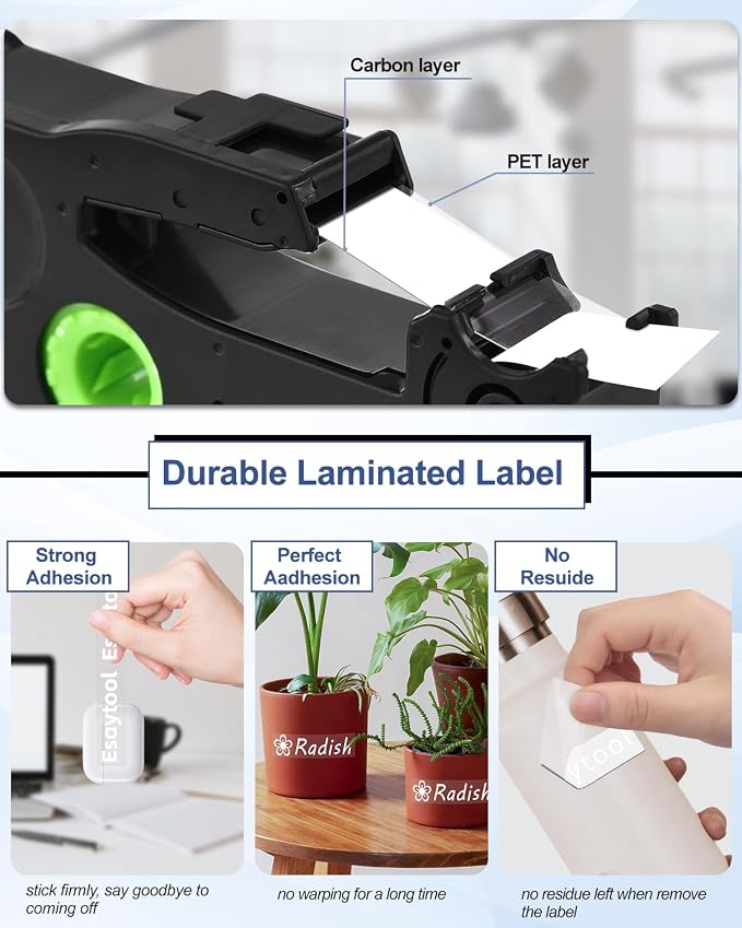 5 X Compatible with P-Touch TZe-155 AZE-155 TZ-155 White on Clear 24mm 0.94'' Laminated Label Tape Replacement for Ptouch PT-D600 PT-E500 PT-H500 PT-P710BT PT-1400 PT-9200DX Label Maker