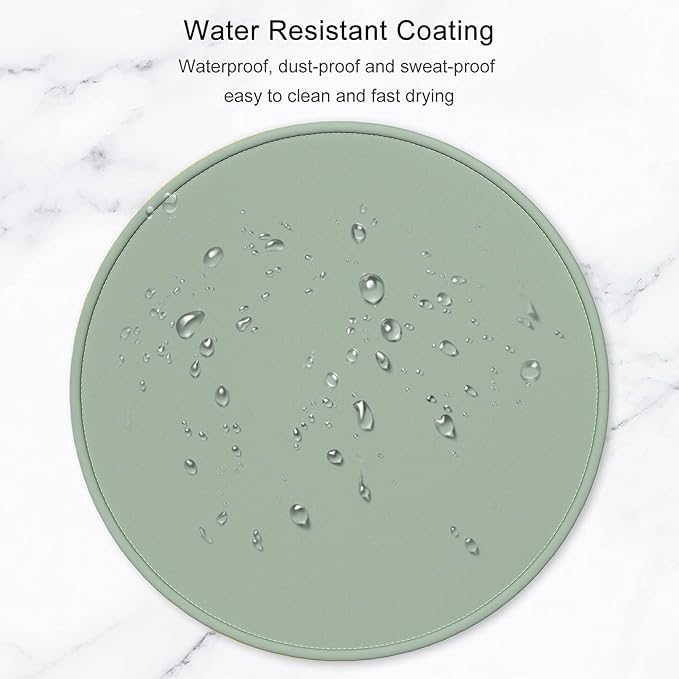 Hsurbtra Mouse Pad, Premium-Textured Small Round Mousepad 8.7 x 8.7 Inch Bean Green, Stitched Edge Anti-Slip Waterproof Rubber Pretty Cute Computer Mat for Office Home Gaming Laptop Men Women Kids