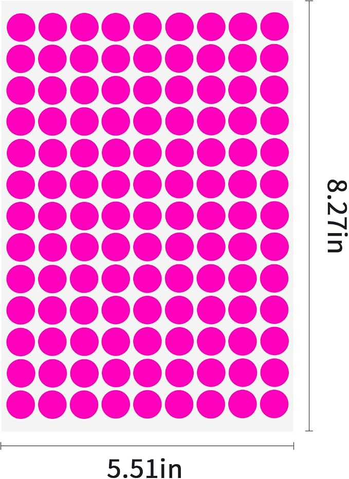 2340 PCS Dot Stickers 1/2" Round Circle Coding Labels | Used as calendar markers, kindergarten activities, craftst, recommended for writing with oil-based markers,strong adhesion.