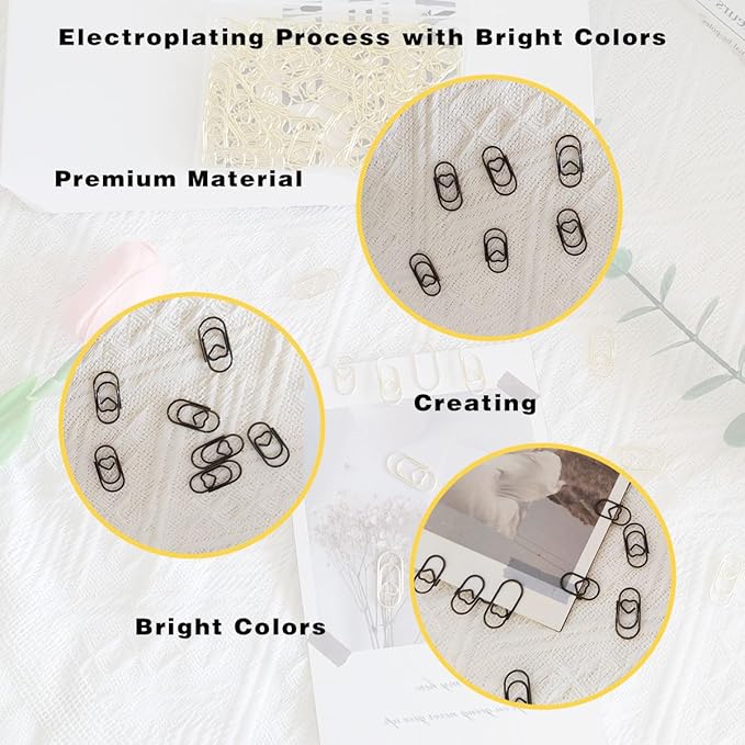 100 Pack Love Heart Shaped Paper Clips, Mini Paperclips Papers, 0.8inch Small Paper Clips for Office School Home Desk Organizers (Bronze)