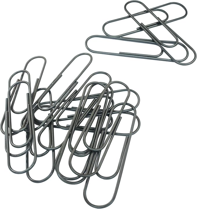 4 Inch Jumbo Paper Clips, Black, 15Pcs | Coated Large Reusable Big Paperclips for Office, School, Home Document Organizing