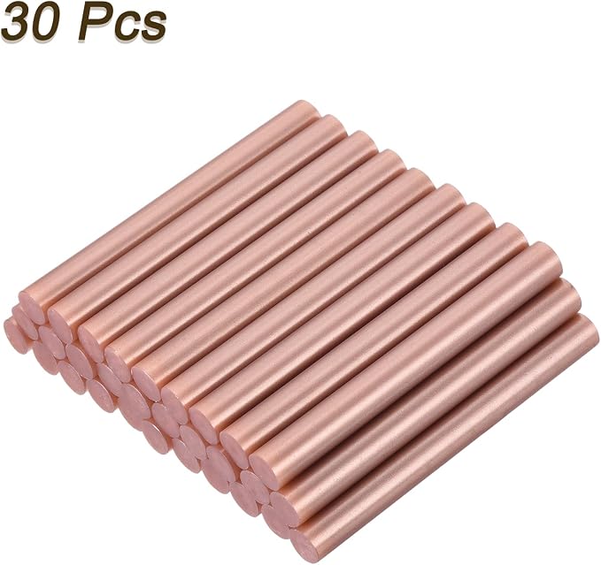 uxcell 30pcs Mini Hot Glue Gun Sticks 4-inch x 0.43-inch High Sticky Large Hot Glue Sticks for Glue Gun, Rose Gold