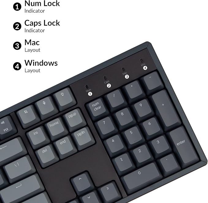 Keychron K10 Full Size 104 Keys Bluetooth Wireless/USB Wired Mechanical Gaming Keyboard for Mac with Keychron Super Red Switch/RGB Backlight/Multitasking Computer Keyboard for Windows, Aluminum Frame