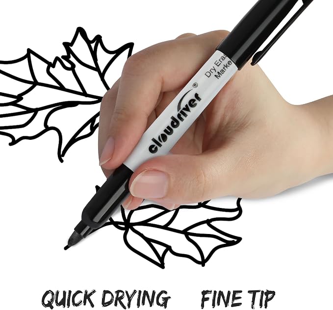 cloudriver Dry Erase Markers 512 Pack, Black Whiteboard Markers, Fine Tip, Low Odor, Bulk Dry Erase Marker For Office, home and School Supplies