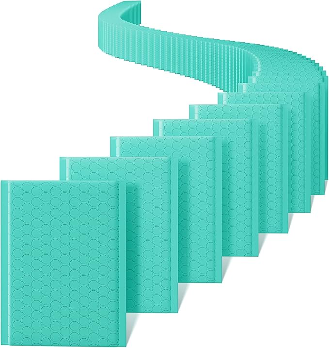 Metronic Teal Bubble Mailers 4x8 Inch 100 Pack Usable Size 4x7" Self-Seal Padded Envelopes Waterproof Cushioning Bubble Mailers for Mailing, Shipping, Packaging, Small Items Business Supplies Bulk#000