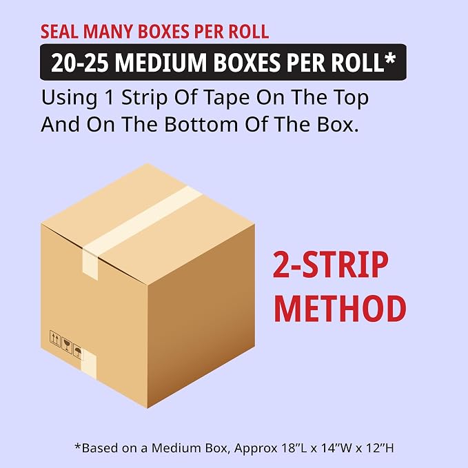 Tape Logic Heavy Duty Packing Tape (6 Refills) – 2.6 Mil Thick Clear Shipping Tape, 2 in x 25 yd – Strong Industrial Adhesive for Moving Boxes, Mailing, & Shipping Packaging