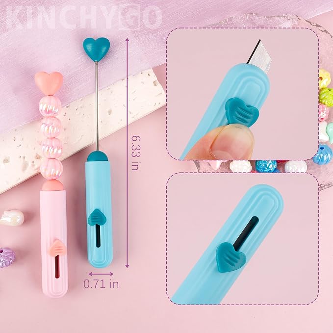16 Pack Beadable Letter Openers Blanks Heart Metal | Beaded Envelope Opener for Slitter Mail 16 Colors