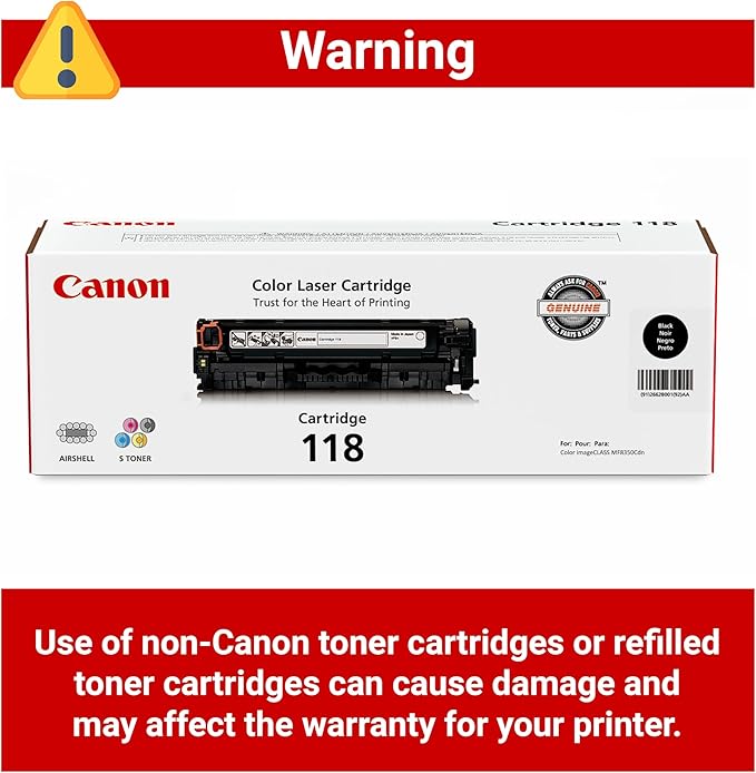 Canon Genuine 118 Cyan, Magenta, Yellow Toner Cartridge Bundle Compatible with MF720 Series, LBP7200Cdn, LBP7660Cdn, MF8300 Series, MF8580Cdw