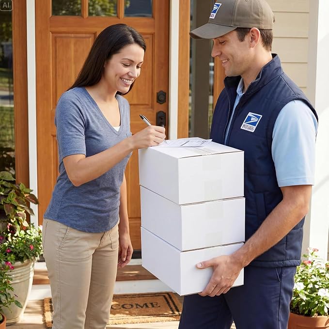 HORLIMER 9x6x4 Shipping Boxes Set of 40, White Corrugated Cardboard Mailer Box for Packing Small Business