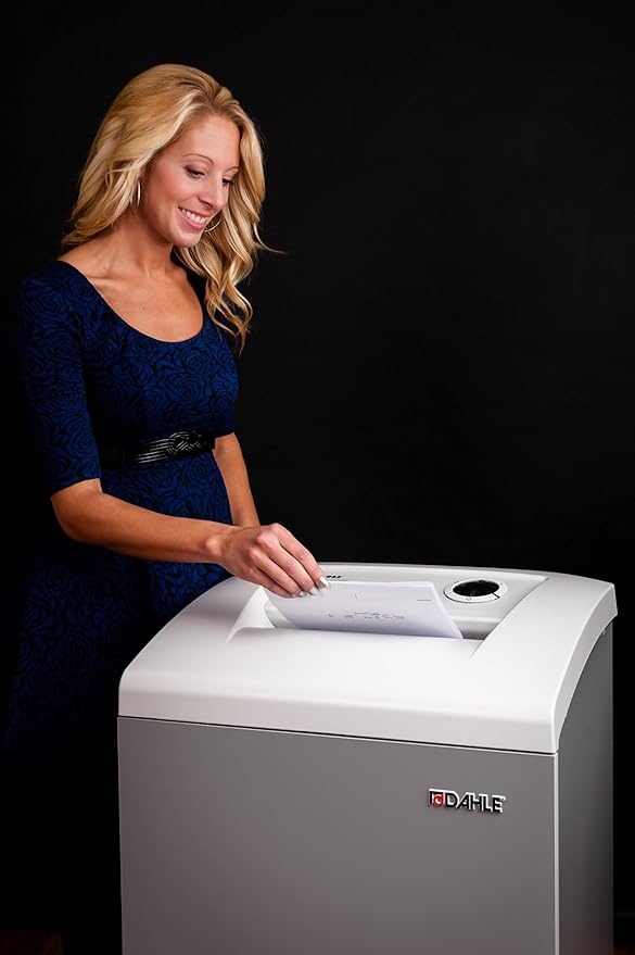 Dahle 40330 Paper Shredder, Micro Cut, P-6 Security, German Engineered, Jam Protection, Automatic Oiler, SmartPower, 6 Sheet Max, 23 Gal Bin