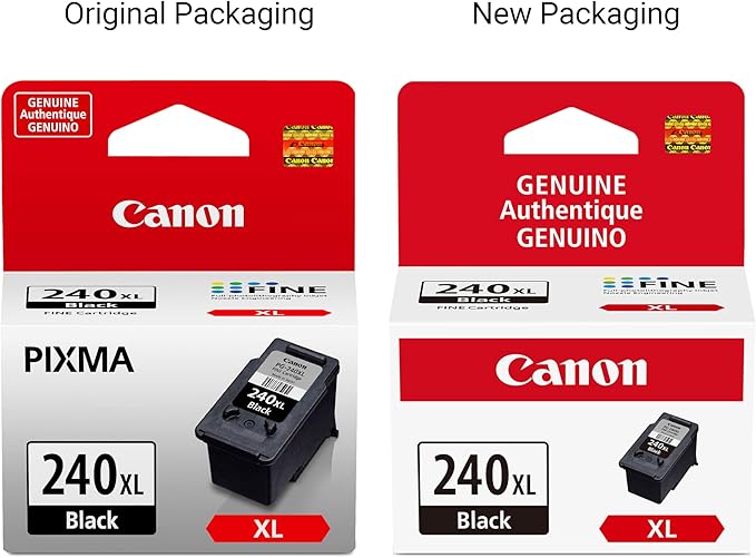 Canon PG-240 XL Genuine Black Ink Cartridge, Compatible with MG2120/3120/4120, MX512/432/472/372/392/522/532/452, MG2220/3220/4220/3520/3620, TS5120