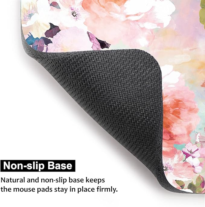 Small Mouse Pad 6 x 8 Inch, Audimi Mini Mouse Pad Thick for Laptop Wireless Mouse Home Office Travel, Portable & Washable (Flower)