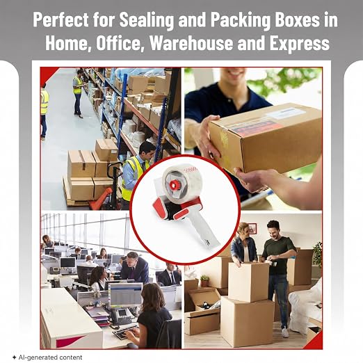 Mr. Pen- Heavy Duty Packing Tape Dispenser Gun, 2 Inch | 2 Pack with 2 Clear Tape Rolls, Handheld Tape Gun for Moving, Shipping, Sealing Boxes & Packaging