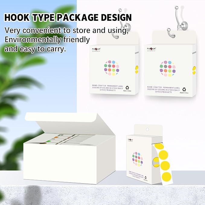 PARLAIM 10000PCS 1/2 Inch Round Color-Code Dot Stickers,Circle Color Coding Label Sticker for Home Office(Yellow)