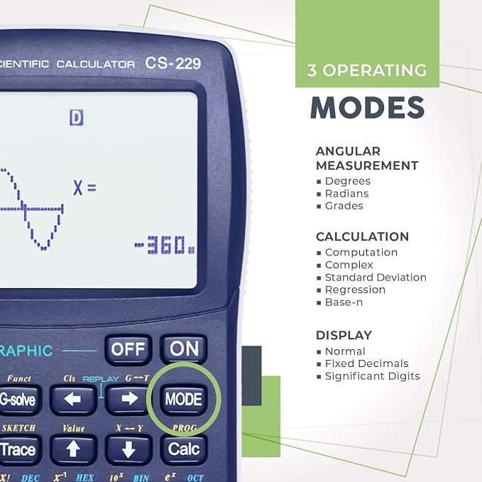 CATIGA Scientific Calculators with Graphic Functions, Graphing Calculators with Multiple Modes, Scientific Calculators for Students, High School or College Courses, Calculadora Cientifica, CS-229