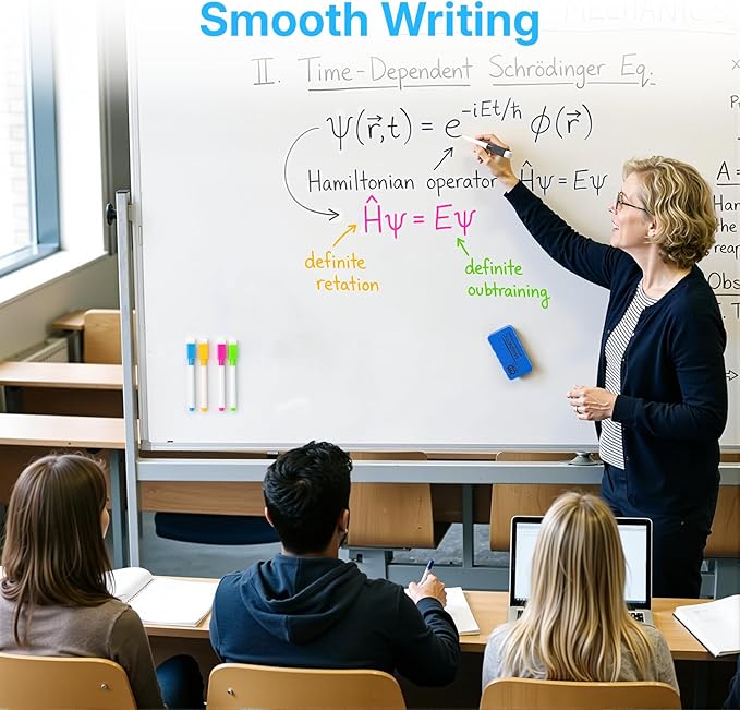 OWLKELA 10 Pcs Colorful Magnetic Erasable Markers for Whiteboard, Dry Erase Markers with Eraser, Low Odor Magnetic Eraser, White Board Markers for Office, Classroom, Home, 8 Color