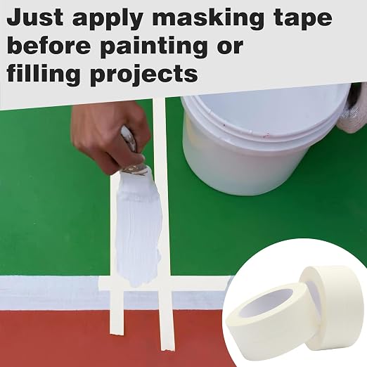 Masking Tape 1 inch X 55 Yards X 4 Rolls, General Purpose Beige White Painters Tape for Arts DIY Crafts Painting Labeling Decoration School Projects Home Office