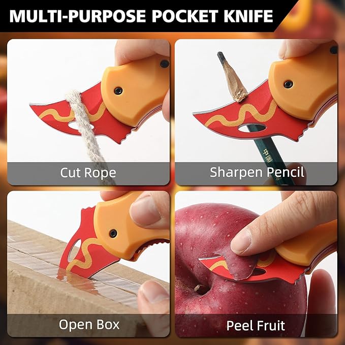 Small Pocket Knife for Men,Pocket Utility Knife with 1.38''Sharp Blade,Cute Folding Knife Box Cutter，Mini EDC Knives for Everyday Carry,Ideal Gifts for Men and Women