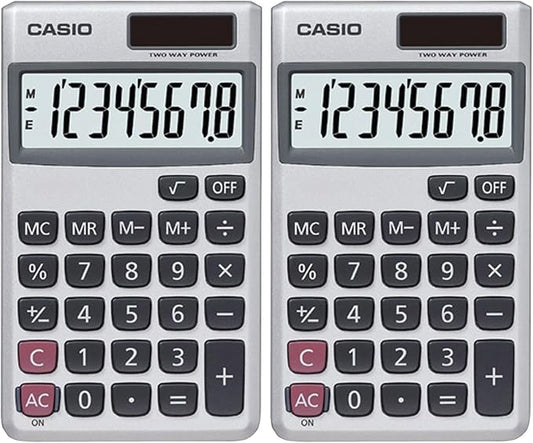 Casio SL-300SV Solar Powered Standard Function Calculator (Pack of 2)