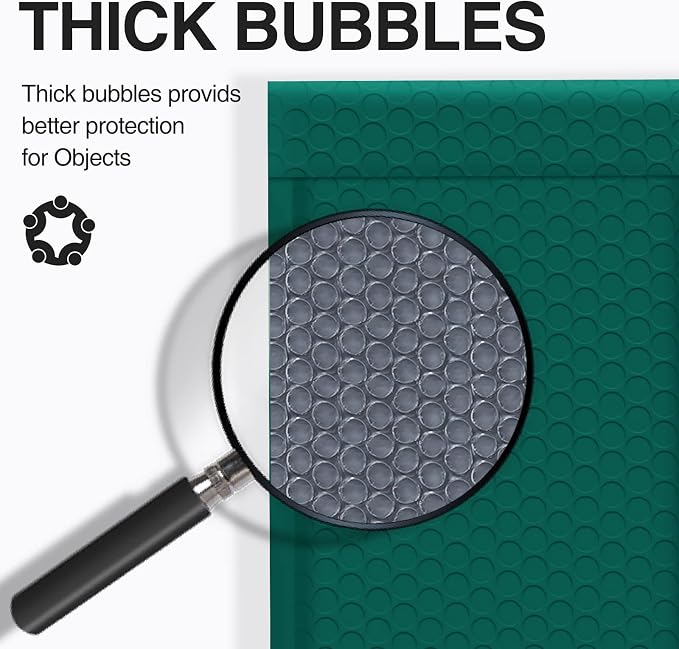 UCGOU Bubble Mailers 8.5x12" 40 Pack Usable Size 8.5x11" Green Shipping Bag | Waterproof Self Seal Adhesive Medium Padded Envelopes for Small Business Bulk Bubble Wrap Mailers for Mailing Jewelry Makeup