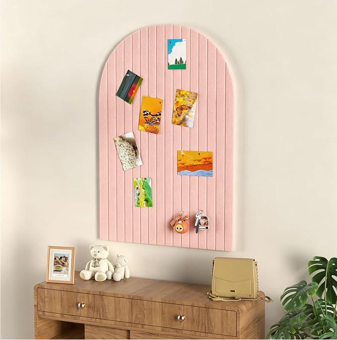 Felt Bulletin Board 35" x 24", Cork Board Alternative with 30 Push Pins | 3 Customizable Modular Decorative Felt Pin Board, Vision Board for Office Home Bedroom Wall Decor, Photo Picture Display