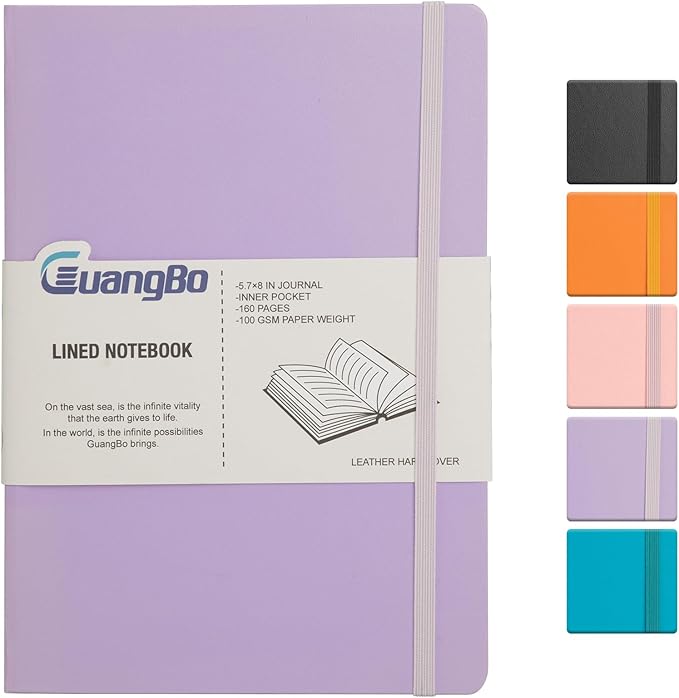 Lined Journal Notebook for Work with 160 Pages, 5.6" x 8" Hardcover Notebooks Journals Medium Size for Writing Women Men
