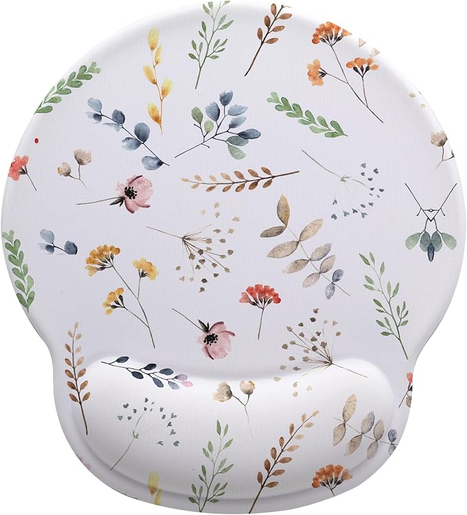 Flowers Mouse Pad with Gel Wrist Support, Smooth Surface Ergonomic Mouse pad, Non-Slip Pain Relief Desk Mat for Gaming, Work & Office Desktop 1