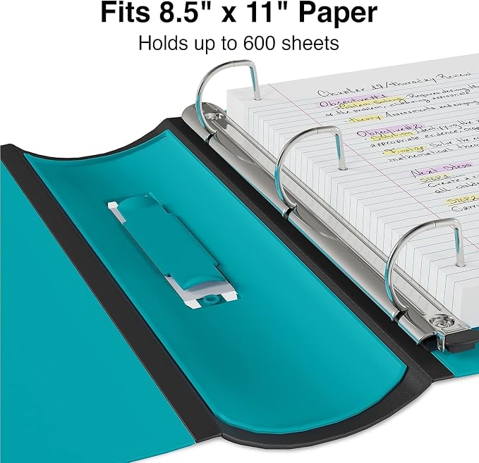 Staples 3-Inch 3-Ring Better Binder, Durable View Binder for Office & School Organization, Light Blue, 2-Pack