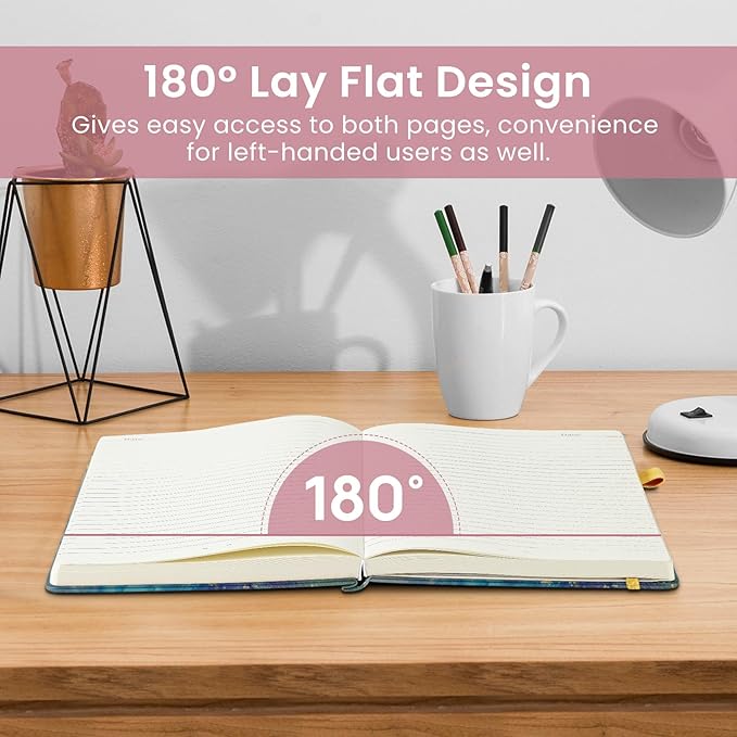 Taja Lined Journal Notebook for Women & Men, Hardcover Leather Journal for writing, A5 College Ruled Notebook for Work & Note Taking, Perfect for Office School Home Supplies, 160 Pages, Color Splash