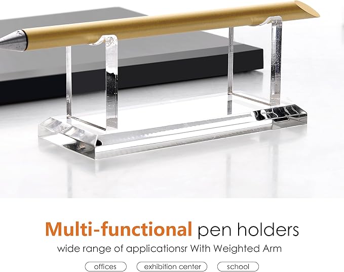 SANRUI 2 Pack Acrylic Pen Holder Display Stand, Fountain Pen Pencil Makeup Brush Rack, Ballpoint Pen Showholder, Paintbrush Drying Rack Organizer Desk for Home School Office or Store Use