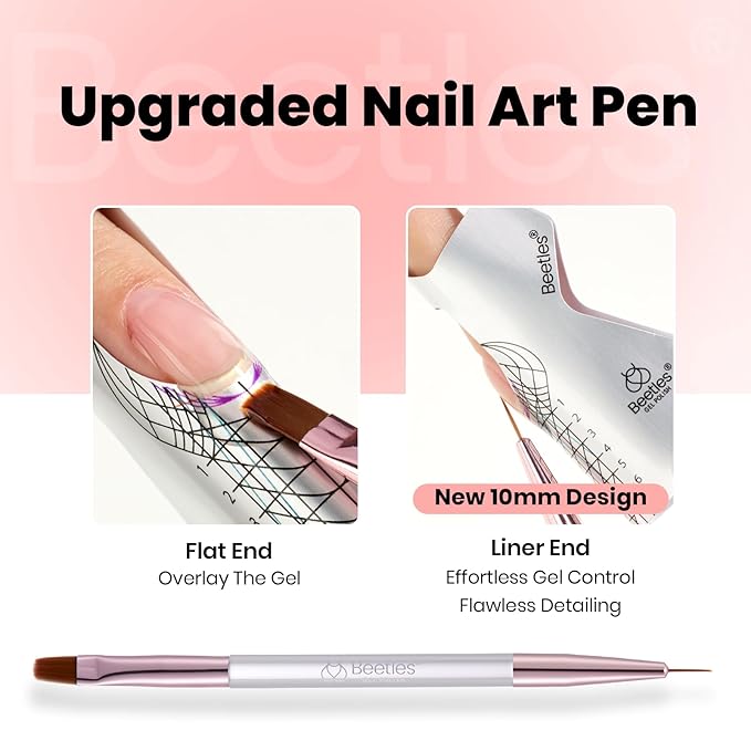 Beetles Builder Gel for Nails, 60g Large Capacity 9 in 1 Sculpture Hard Gel with Dual Nail Pen, Forms for Nail Extension & Building, Strengthener for Salon Pros Women, UV LED Lamp Needed