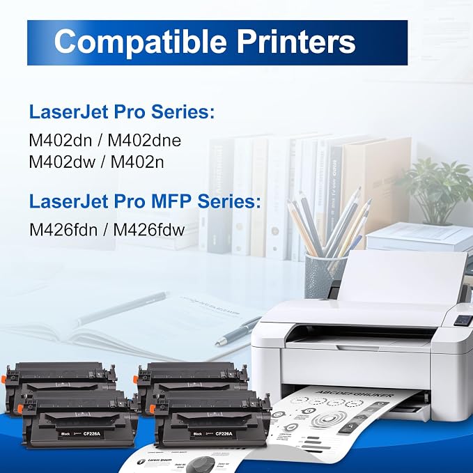 InkNI Compatible 26A Toner Cartridge for HP 26A 26X CF226A CF226X, Black | Compatible for HP LaserJet Pro M402dn, M402dne, M402dw, M402n,MFP M426fdn, M426fdw Printer