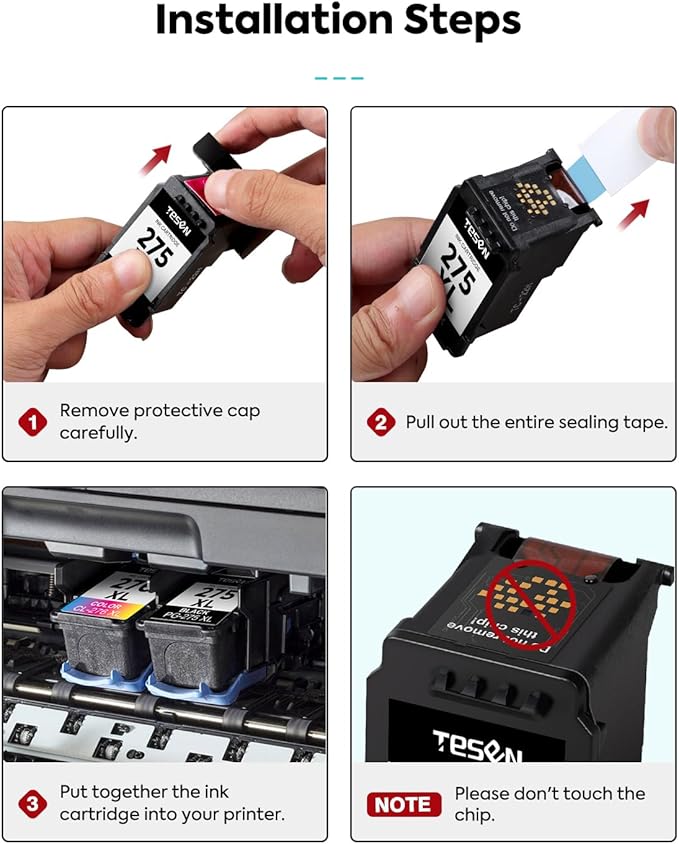 PG-275XL CL-276XL Replacement for Canon Ink 275 and 276 PG275 CL276 275XL 276XL Ink Cartridge Combo Pack for PIXMA TR4720 TS3522 TS3500 TR4700 TR4722 TS3720 printer Ink Cartridge (Black Color,2-Pack)