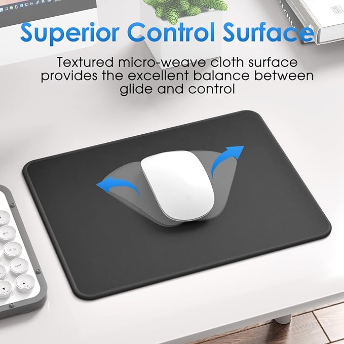 KTRIO 10 Pcs Mouse Pad, [30% Larger] Computer Mouse Pads with Stitched Edges, Black Mousepads Bulk with Non-Slip Rubber Base, Mouse Pad for Computers, Gaming & Home, 11 x 8.5inches, 3 mm Thickness