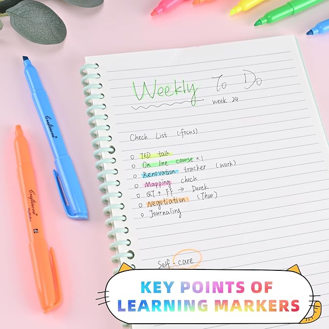 Assorted Colors Fluorescent Highlighters, 15 Count, with 120 Pcs Sticky Index Tabs, Chisel Tip Colored Highlighter Bulk, Quick Drying, Perfect for Students Adults Classroom, School, Office