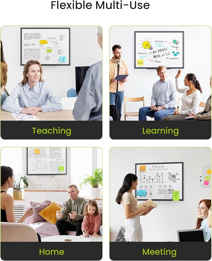 VUSIGN 24" x 18" Magnetic Dry Erase Board for Wall, Whiteboard with Aluminum Frame, Markers, Magnets, Eraser & Tray Included, Dry Erase White Board for Office, School, Classroom & Home