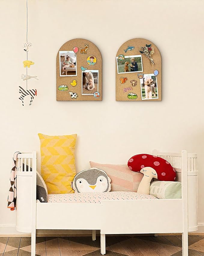 Okydoky 12mm Thick Arch Cork Boards,11.8 x 16.5in Self-Adhesive Pin Board,1 PC for Home Office Decor(3042Arch-1pc-12mm)